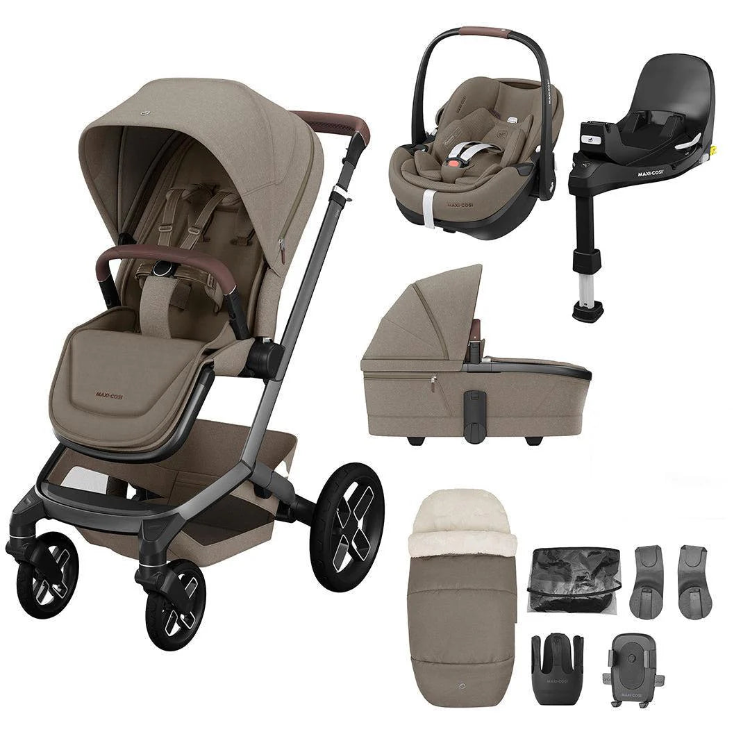 Maxi-Cosi FAME Premium Bundle - Twillic Truffle (Black Wheels)