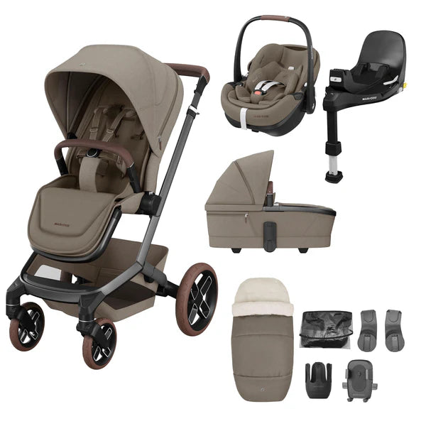 Maxi-Cosi FAME Premium Bundle - Twillic Truffle (Brown Wheels)