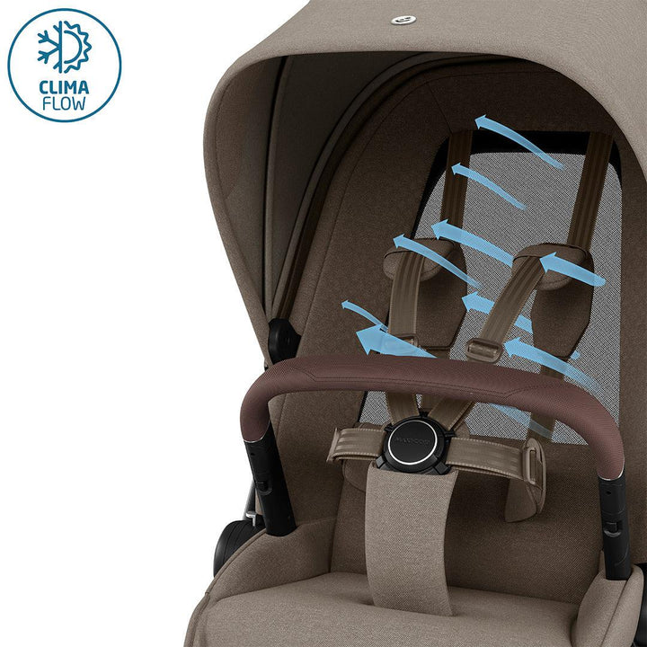 Maxi-Cosi FAME Pushchair & Carrycot - Twillic Truffle (Brown Wheels)