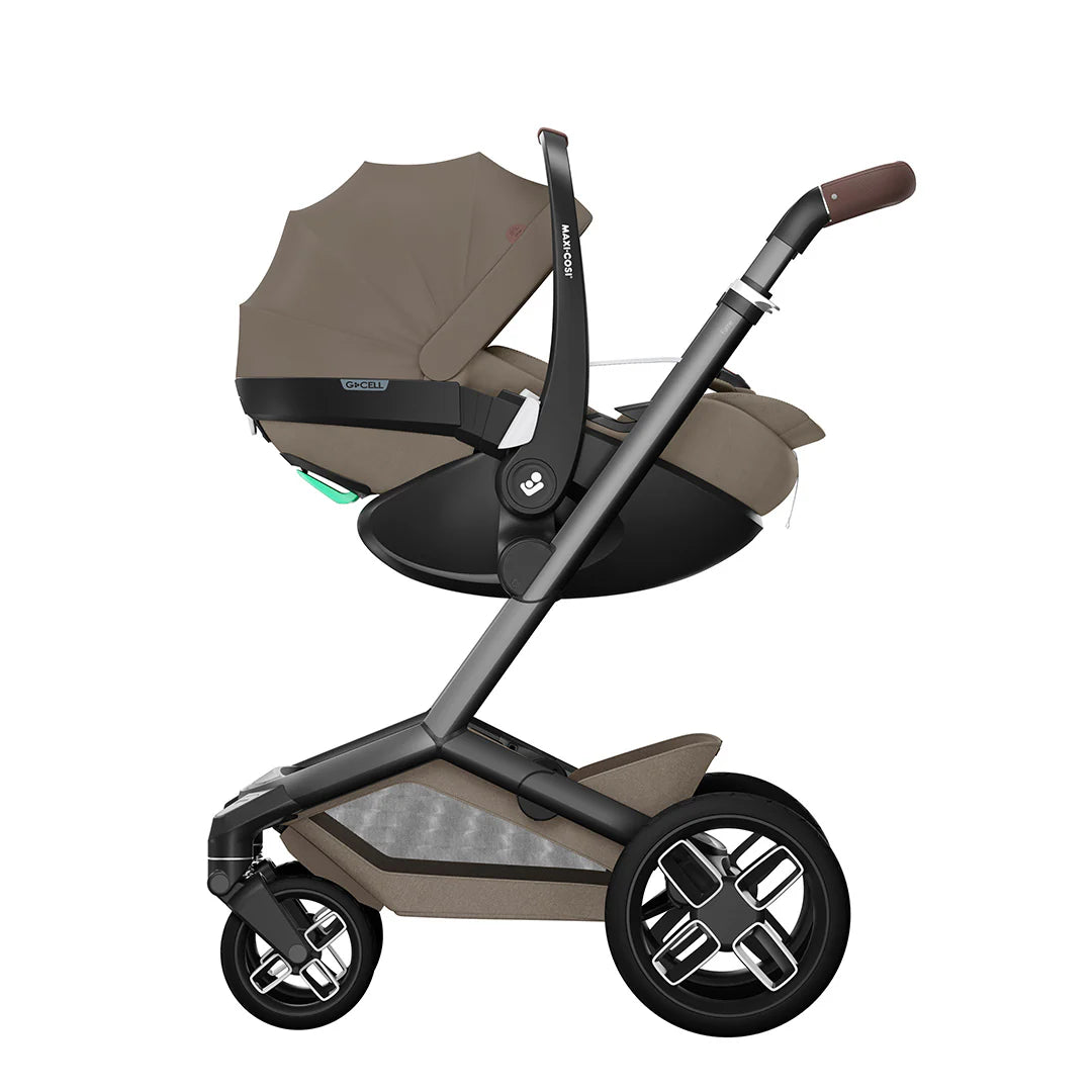 Maxi-Cosi FAME Pushchair & Carrycot - Twillic Truffle (Brown Wheels)