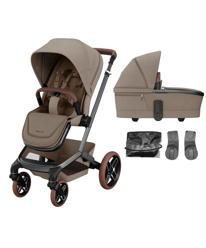 Maxi-Cosi FAME Pushchair & Carrycot - Twillic Truffle (Brown Wheels)