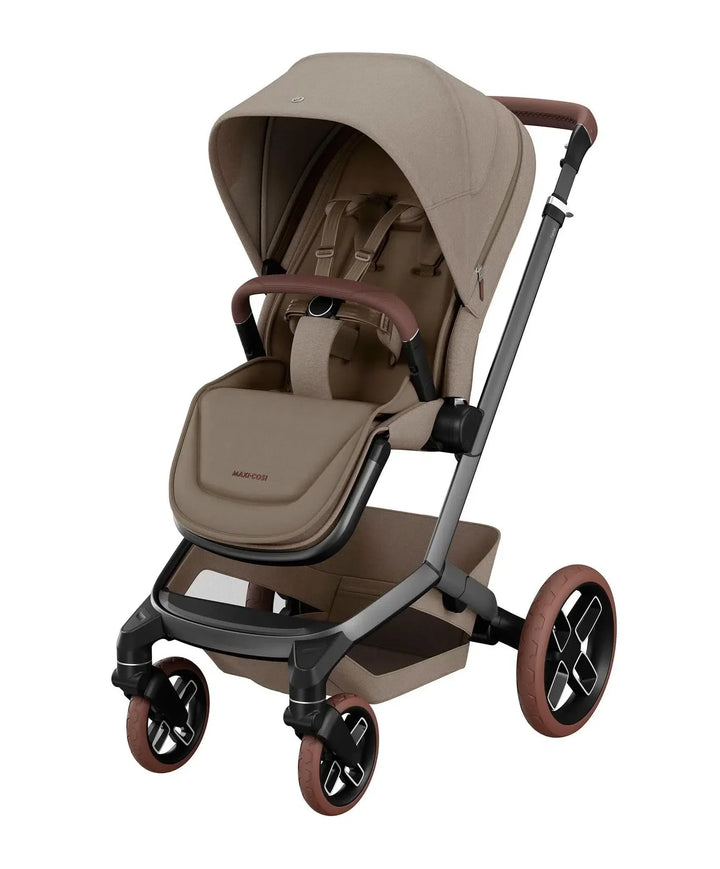 Maxi-Cosi FAME Pushchair & Carrycot - Twillic Truffle (Brown Wheels)