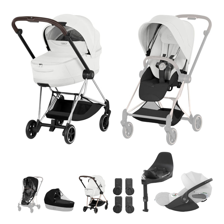 Cybex Mios Style Ultimate Bundle - Off White & Chrome Brown Frame