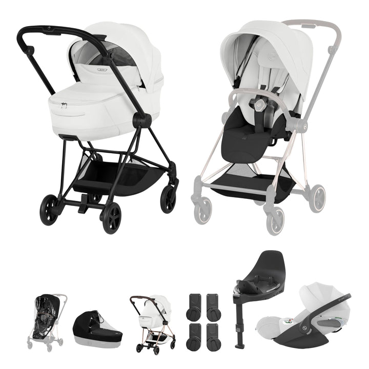 Cybex Mios Style Ultimate Bundle - Off White & Matt Black Frame