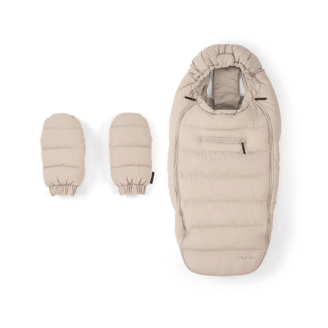 Nuna Winter Stroller Footmuff Set w/Gloves & Bag - Biscotti