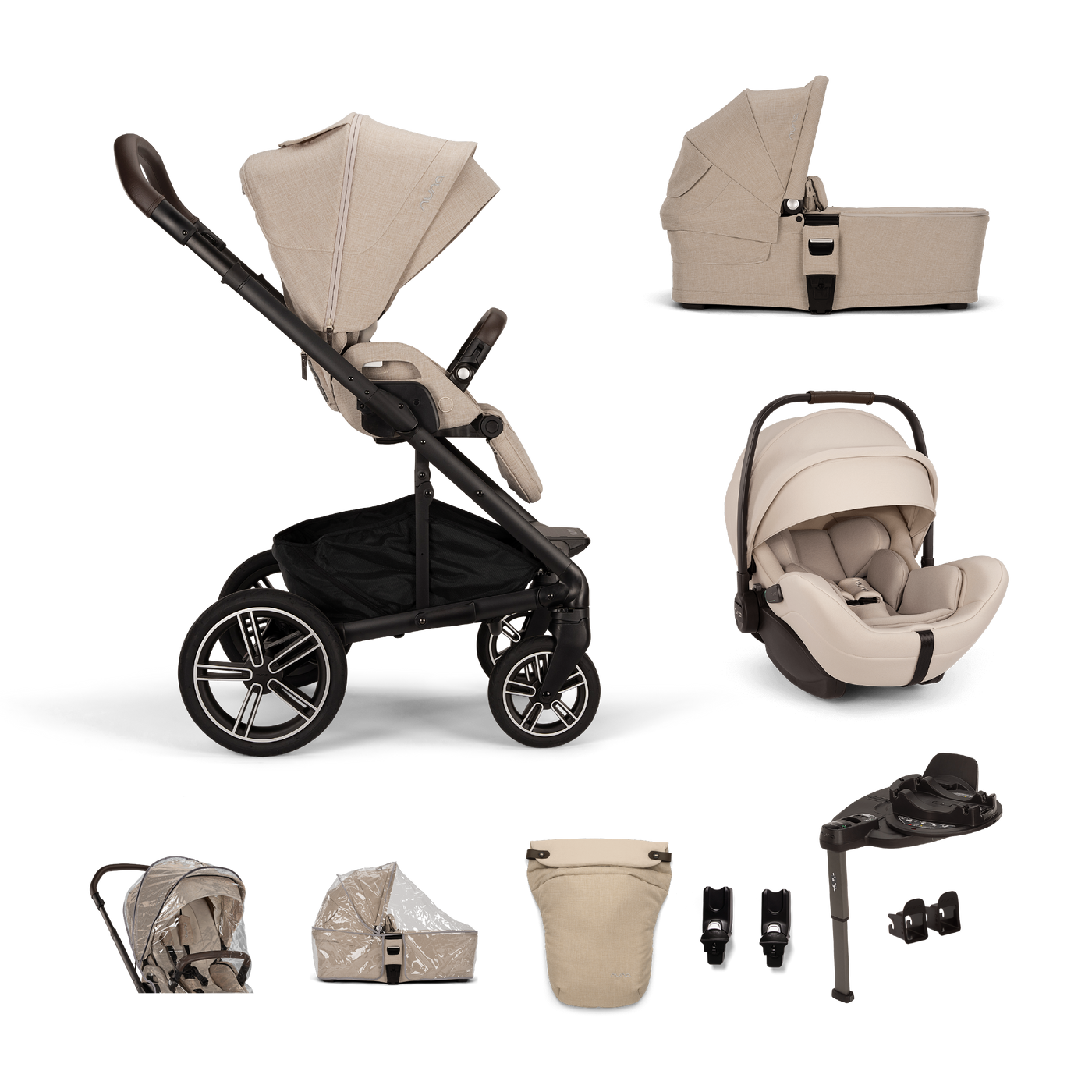 Nuna MIXX next ARRA FLEX bundle - Biscotti