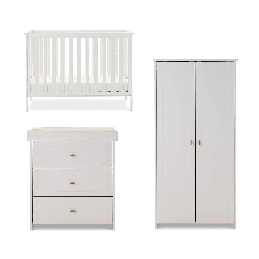 OBaby Evie Mini 3 Piece Room Set - White