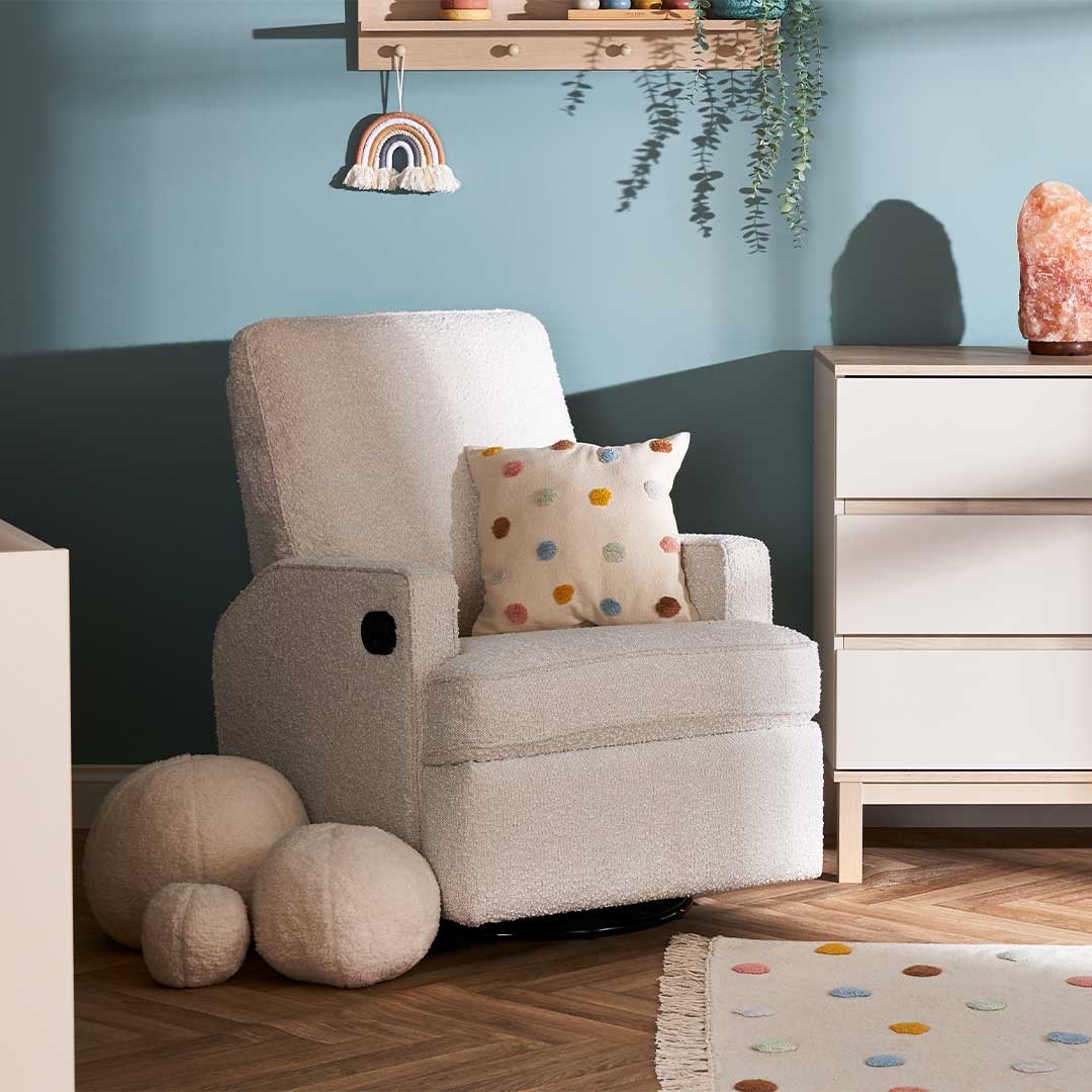 OBaby Madison Swivel Recliner Chair - Boucle Style