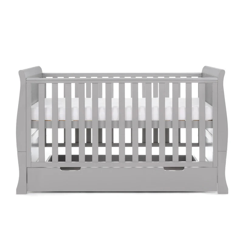 OBaby Stamford Classic Cot Bed & Cot Top Changer - Warm Grey
