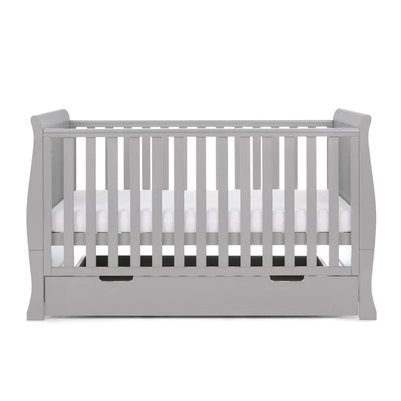 OBaby Stamford Classic Cot Bed & Cot Top Changer - Warm Grey