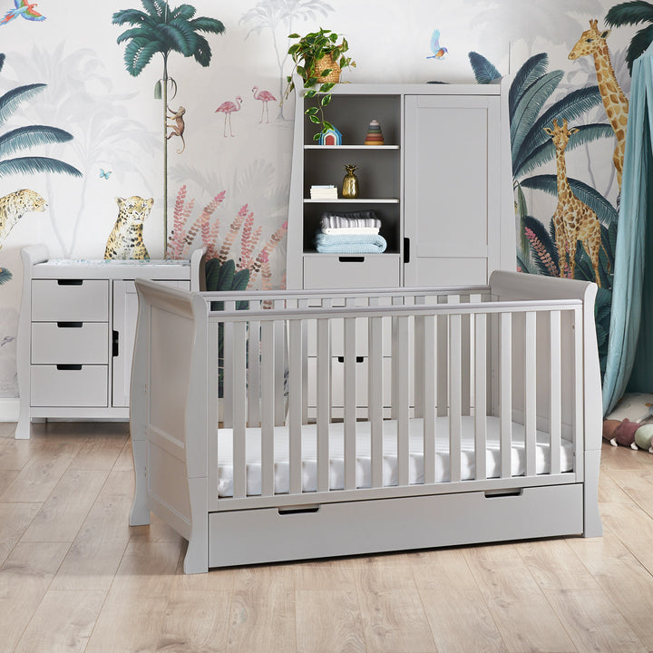 OBaby Stamford Classic Sleigh 3 Piece Room Set - Warm Grey