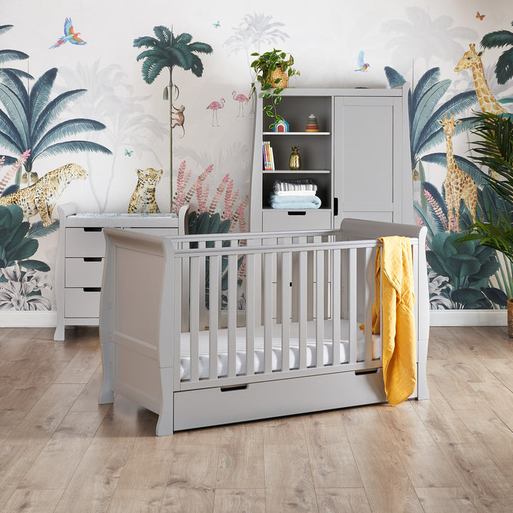 OBaby Stamford Classic Sleigh 3 Piece Room Set - Warm Grey
