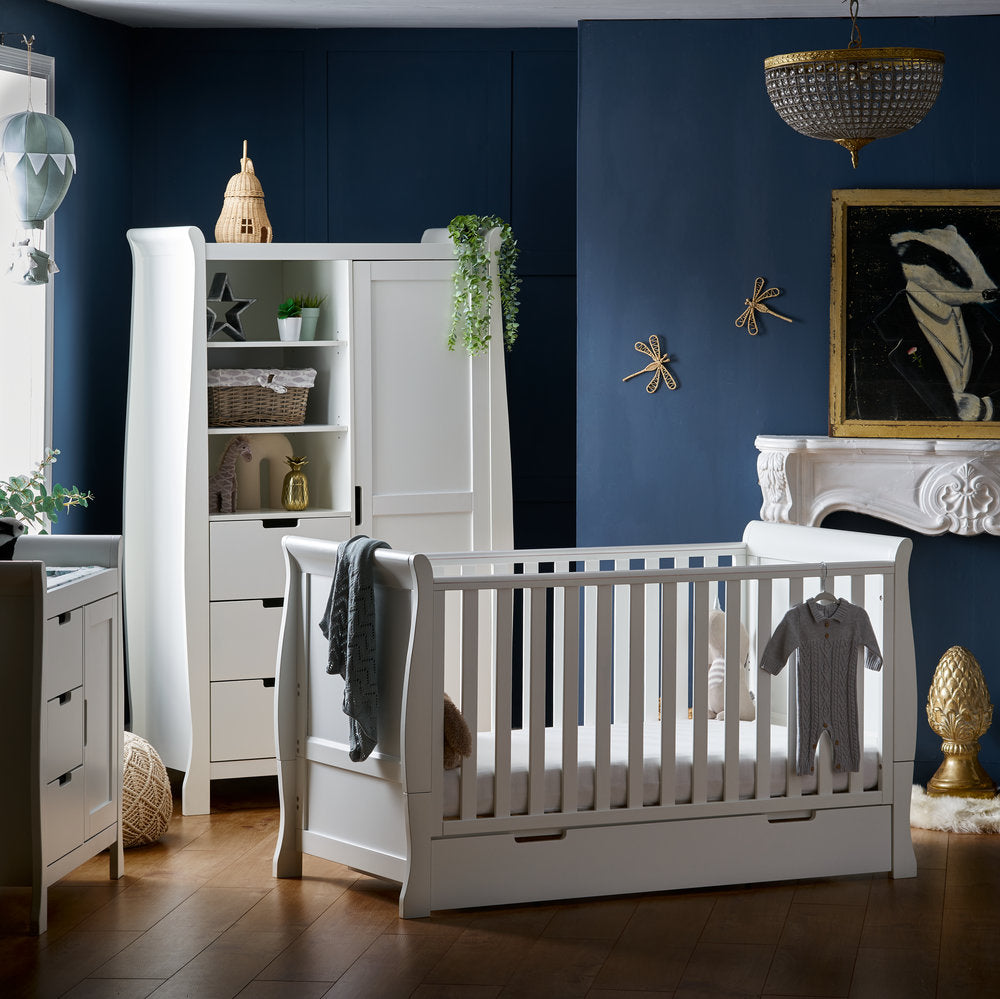 OBaby Stamford Classic Sleigh 3 Piece Room Set - White