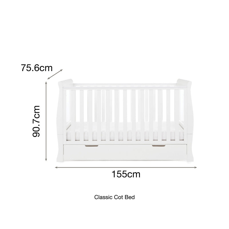 OBaby Stamford Classic Cot Bed - White