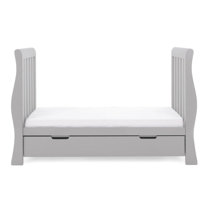 OBaby Stamford Luxe Sleigh Cot Bed - Warm Grey