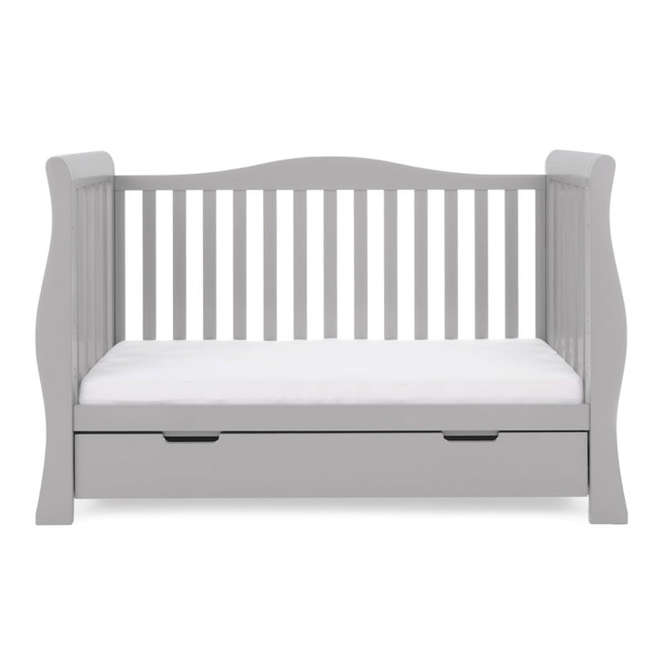 OBaby Stamford Luxe Sleigh Cot Bed - Warm Grey