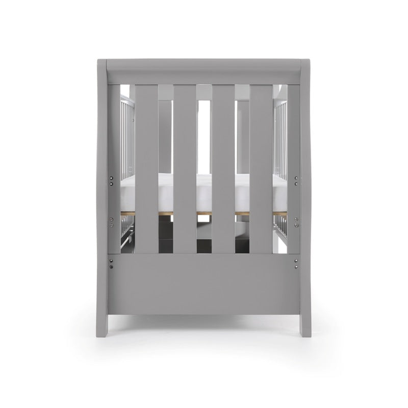 OBaby Stamford Luxe Sleigh Cot Bed - Warm Grey