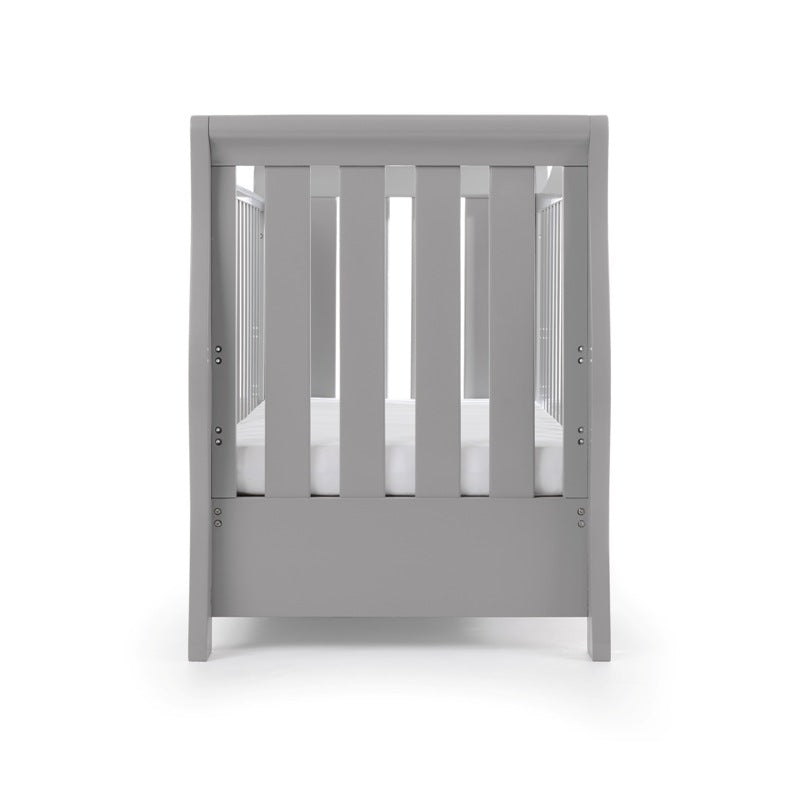 OBaby Stamford Luxe Sleigh Cot Bed - Warm Grey