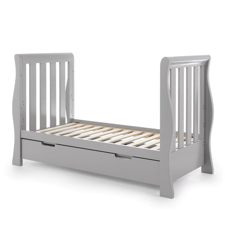 OBaby Stamford Luxe Sleigh Cot Bed - Warm Grey
