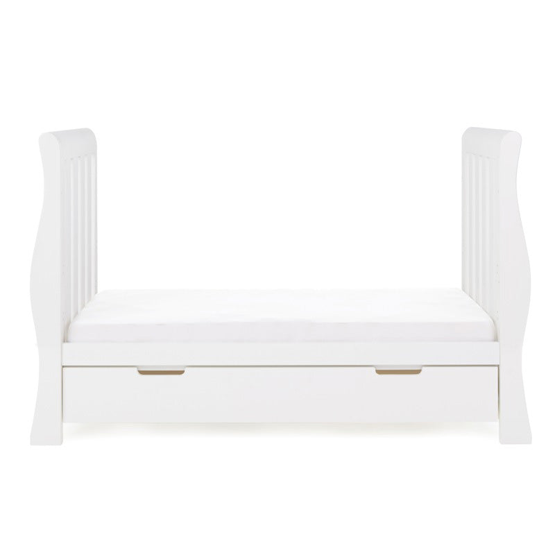 OBaby Stamford Luxe Sleigh Cot Bed - White