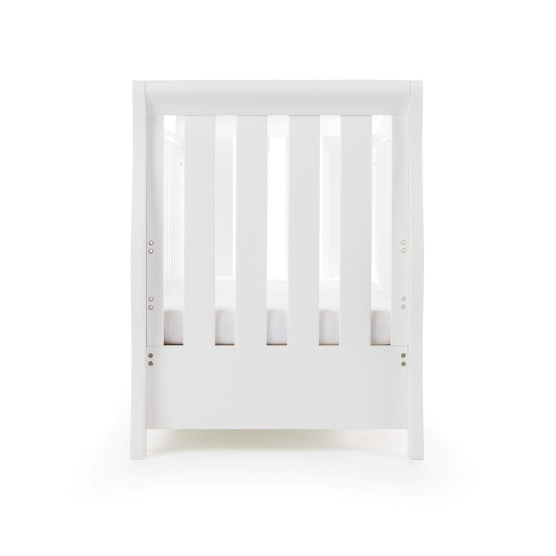 OBaby Stamford Luxe Sleigh Cot Bed - White
