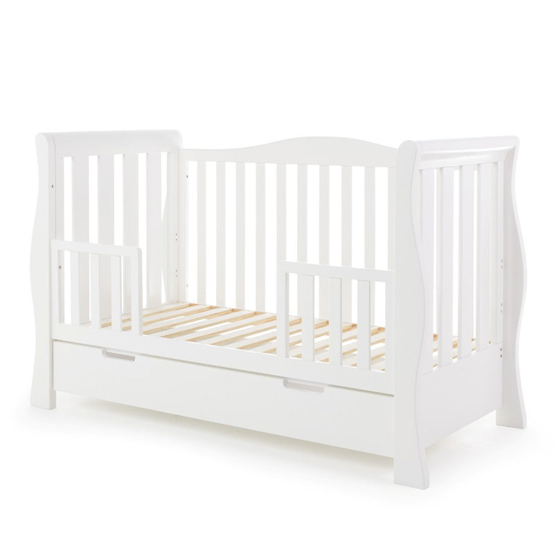 OBaby Stamford Luxe Sleigh Cot Bed - White