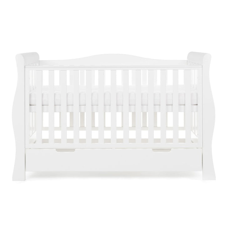 OBaby Stamford Luxe Sleigh Cot Bed - White