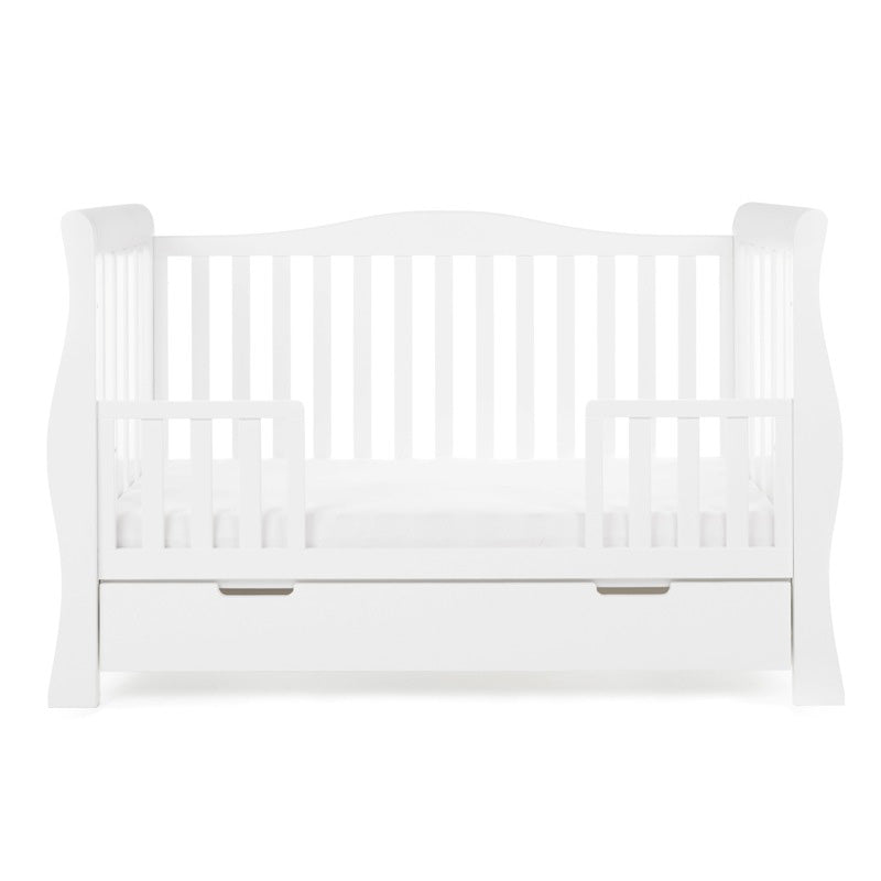 OBaby Stamford Luxe Sleigh Cot Bed - White