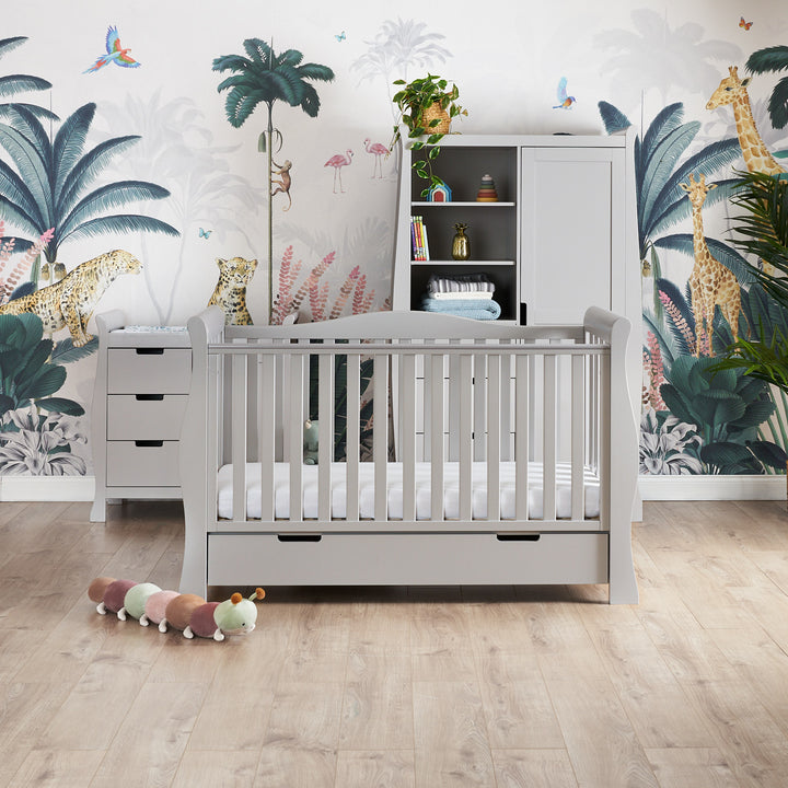OBaby Stamford Luxe Sleigh 3 Piece Room Set - Warm Grey