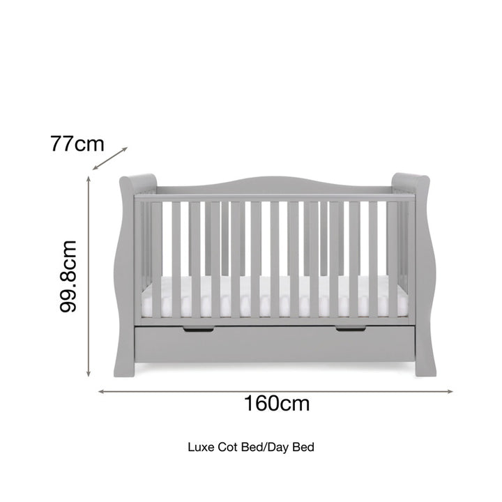 OBaby Stamford Luxe Sleigh 2 Piece Room Set - Warm Grey