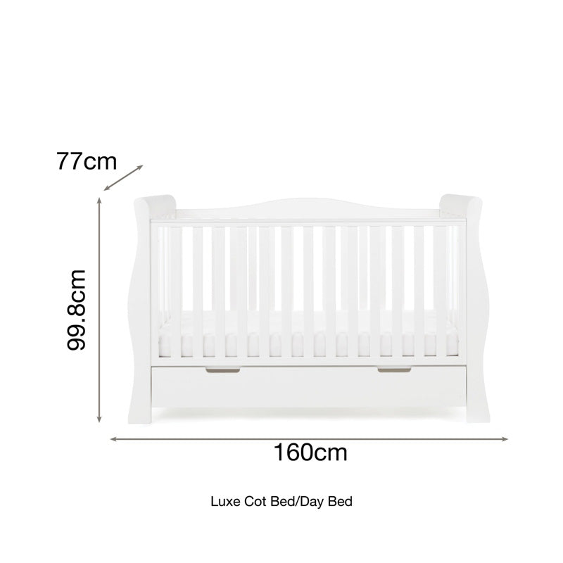 OBaby Stamford Luxe Sleigh 3 Piece Room Set - White