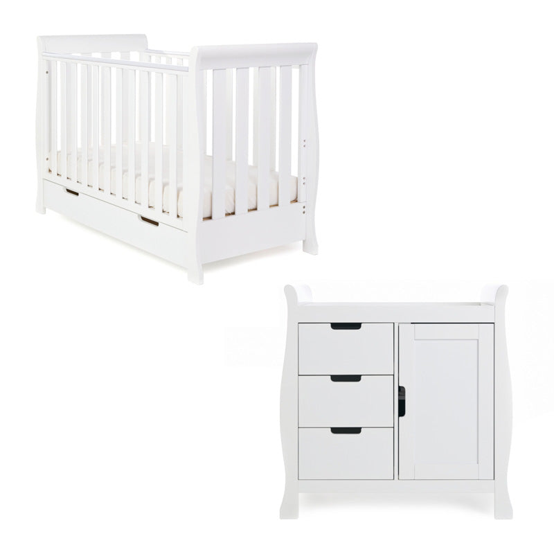 OBaby Stamford Mini 2 Piece Set - White