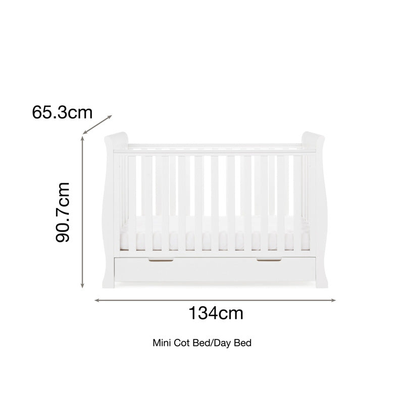 OBaby Stamford Mini Cot Bed - White