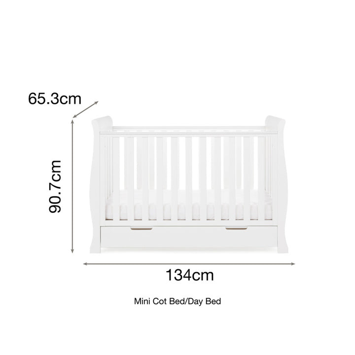OBaby Stamford Mini Cot Bed - White