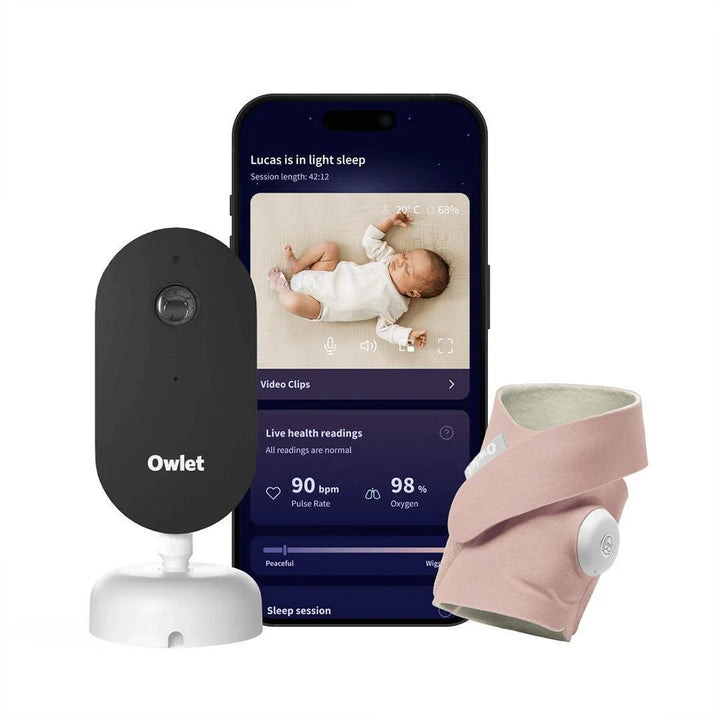 Owlet Dream Duo Sock & Baby Sight Monitor - Dusty Rose