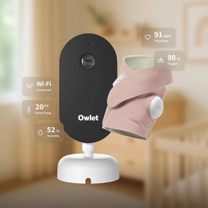 Owlet Dream Duo Sock & Baby Sight Monitor - Dusty Rose