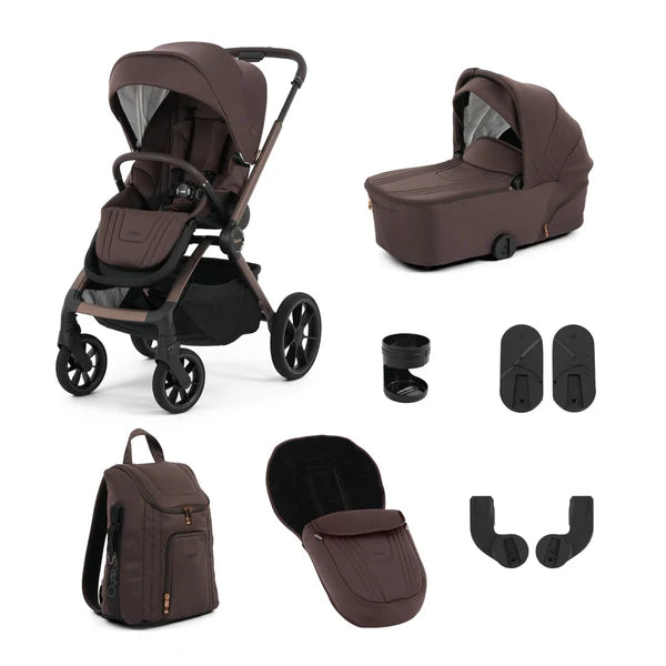 Oyster Vee Stroller & Carrycot Package - Chocolate