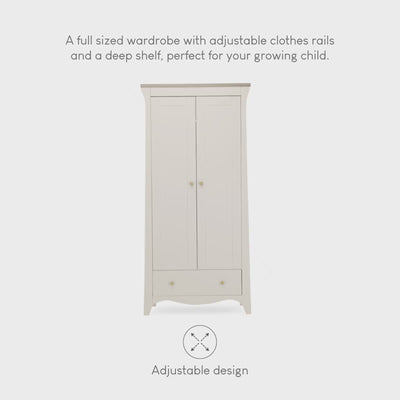 CuddleCo Clara 2 Door Double Wardrobe - Cashmere/Ash