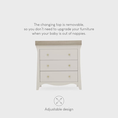 CuddleCo Clara 3 Drawer Dresser & Changer - Cashmere/Ash