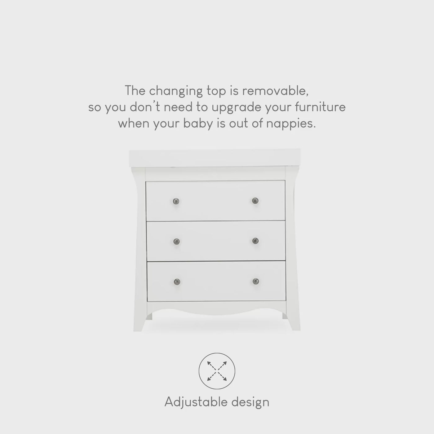 CuddleCo Clara 3 Drawer Dresser & Changer - White