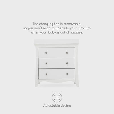 CuddleCo Clara 3 Drawer Dresser & Changer - White