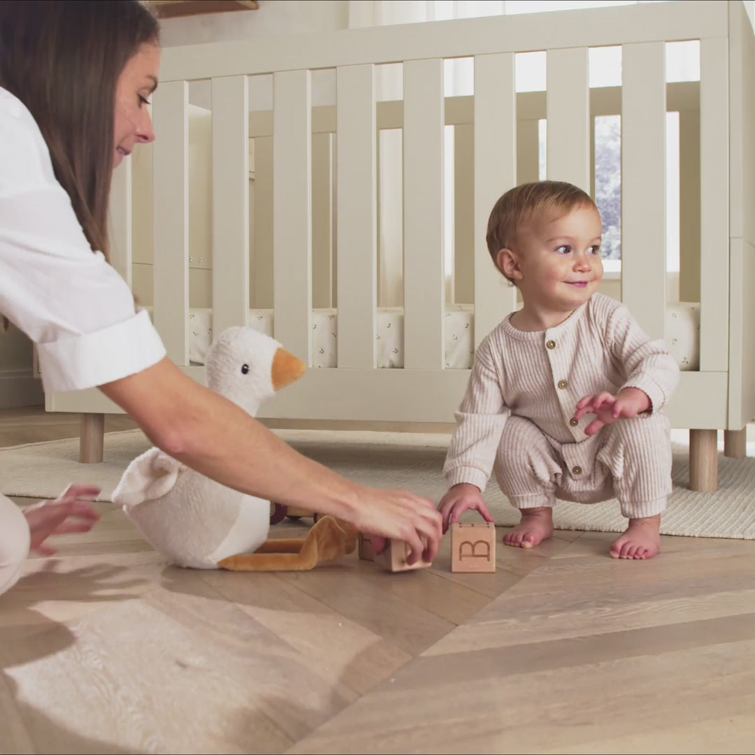 CuddleCo Harper Cot Bed - Cream & Ash