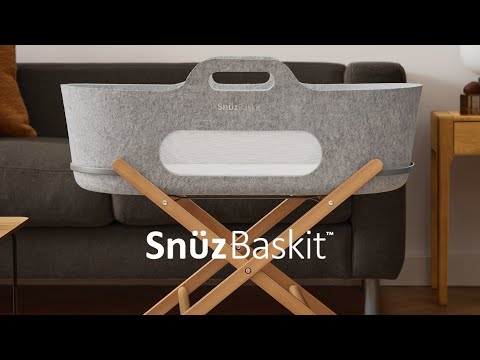 SnuzBaskit Light Grey Moses Basket & Dove Grey Stand Set