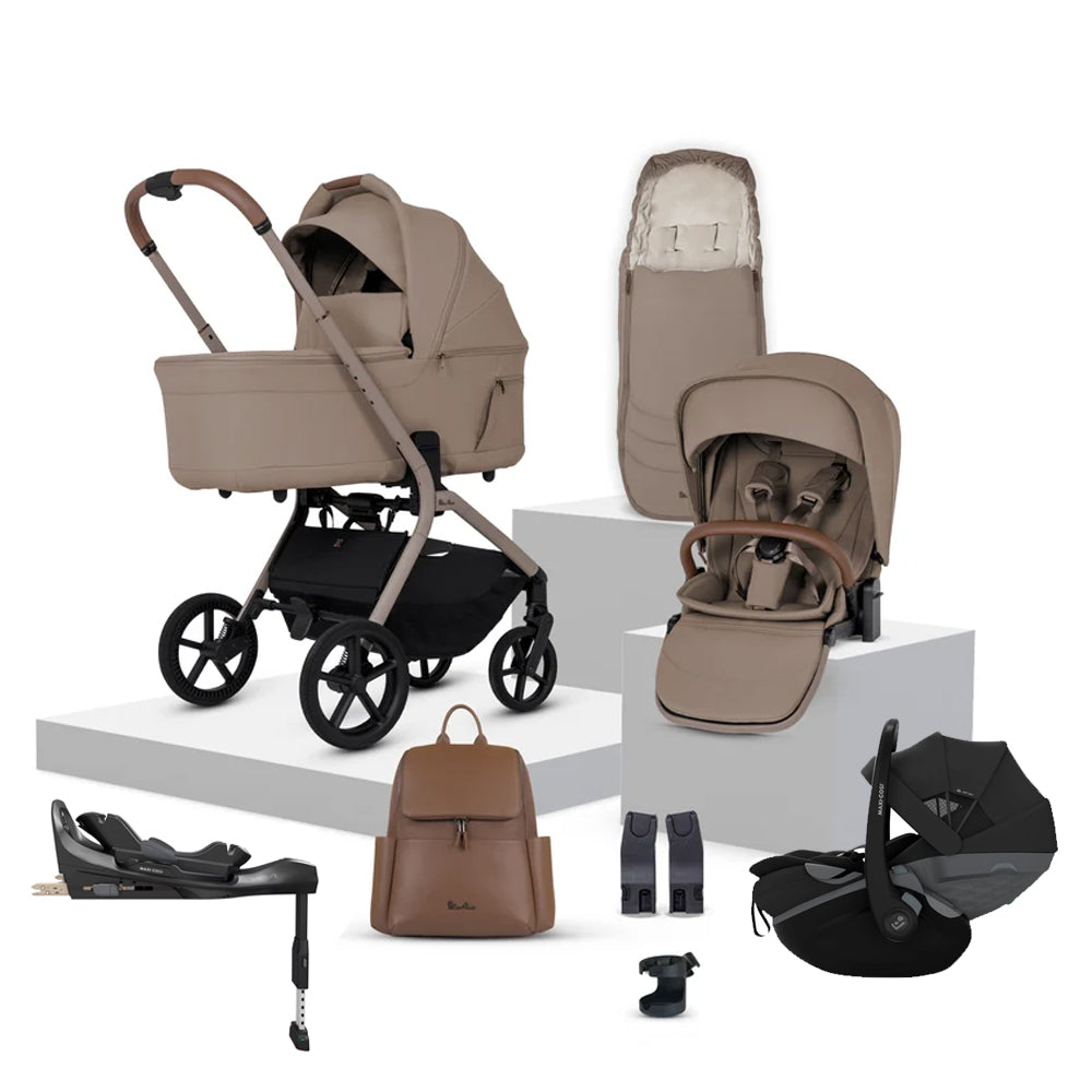 Silver Cross Breez Maxi-Cosi Pebble Slide Pro Bundle - Champagne