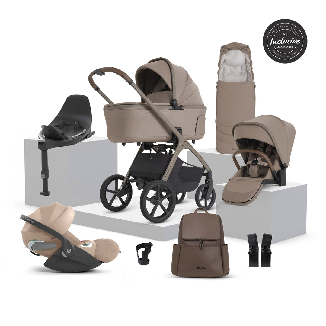 Silver Cross Cove 2 Cybex Cloud T Car Seat Bundle - Champagne