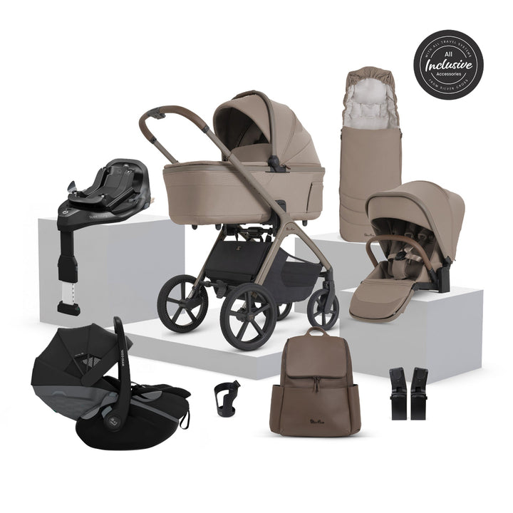 Silver Cross Cove 2 Maxi-Cosi Pebble Slide Pro Car Seat Bundle - Champagne