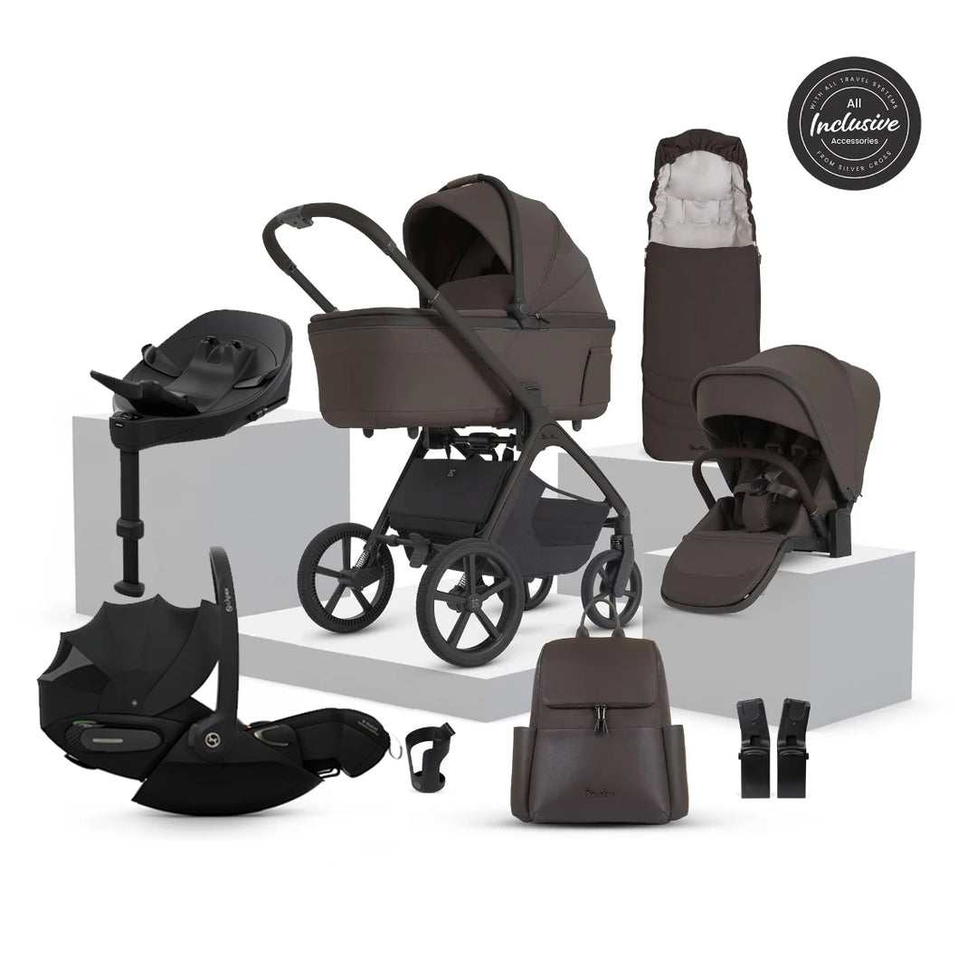 Silver Cross Cove 2 Cybex Cloud S Car Seat Bundle - Chocolate
