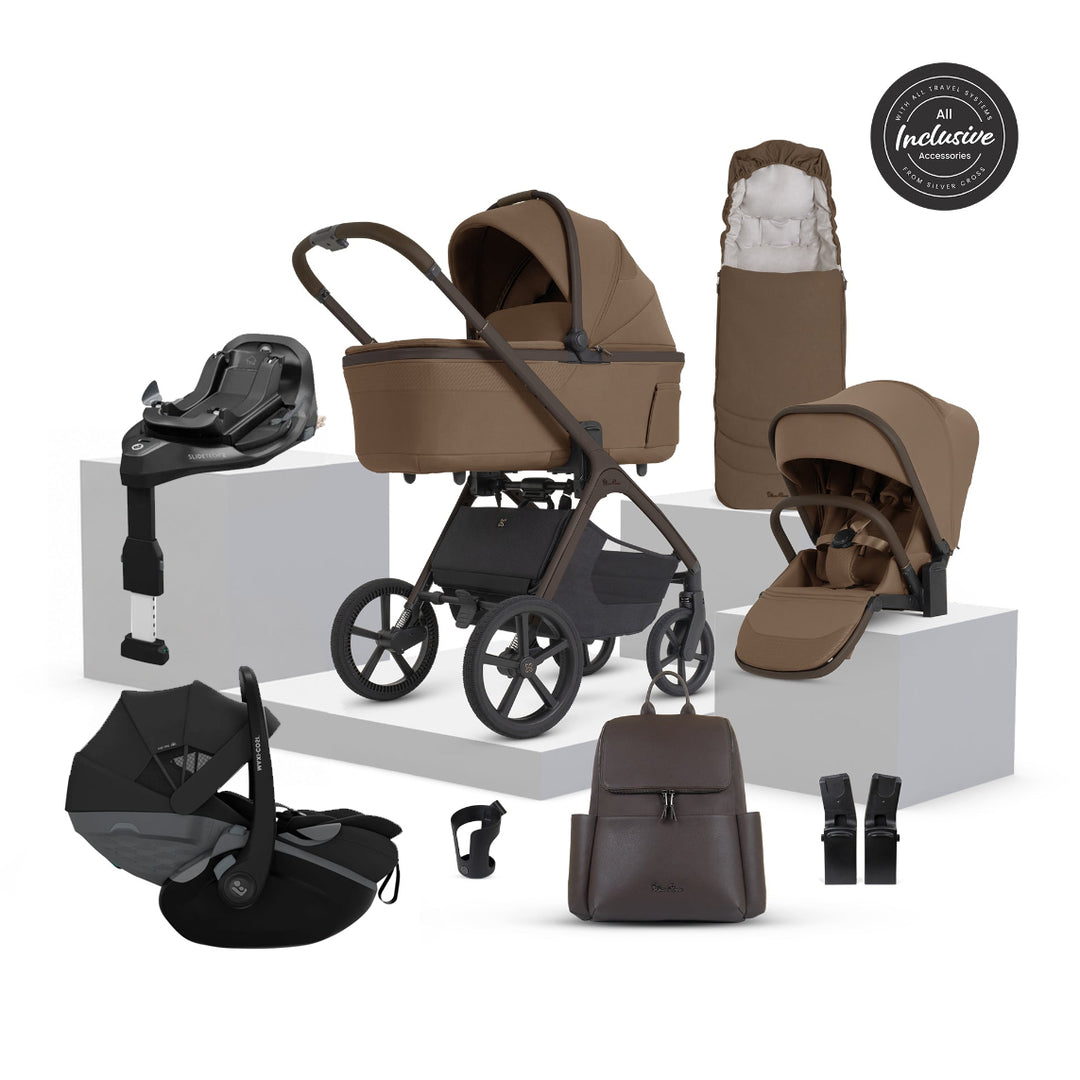 Silver Cross Cove 2 Maxi-Cosi Pebble Slide Pro Car Seat Bundle - Maple