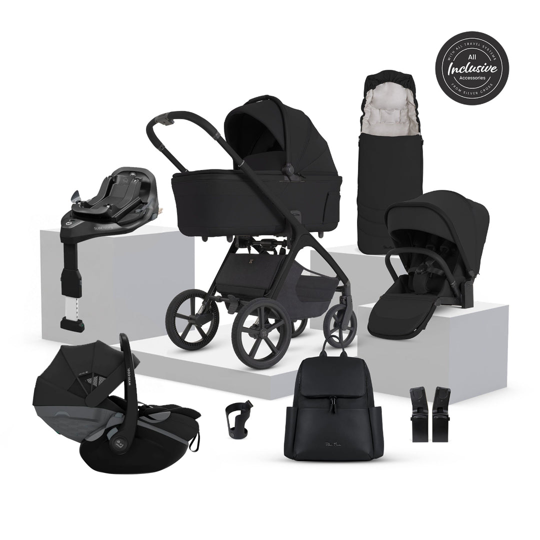 Silver Cross Cove 2 Maxi-Cosi Pebble Slide Pro Car Seat Bundle - Onyx