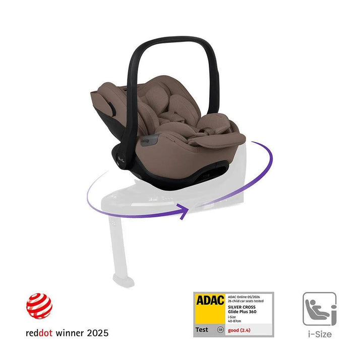 Silver Cross Glide Plus 360 Infant Car Seat - Timeless Cocoa